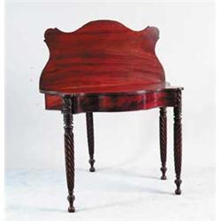 CLASSICAL CARVED MAHOGANY SERPENTINE FRONT CARD TABLE