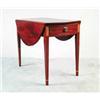 Image 1 : FINE HEPPLEWHITE MAHOGANY INLAID OVAL TOP DROP LEAF PEMBROKE TABLE