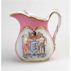 RARE IRONSTONE PITCHER “HUDSON DEMOCRATIC SOCIETY 1893”