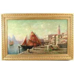 F. E. WRIGHT (American, 1849-1891) VENICE HARBOR