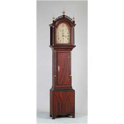 19TH CENTURY GRAIN PAINTED NEW ENGLAND TALL CLOCK