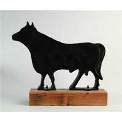 HEAVY IRON 19TH CENTURY WINDMILL WEIGHT IN THE FORM A OF A BULL