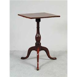 FINE 18TH C MAHOGANY INLAID CANDLESTAND
