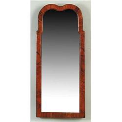 FINE QUEEN ANNE WALNUT SHAPED MIRROR