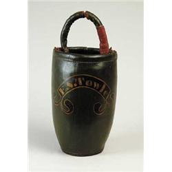 EARLY AMERICAN LEATHER PAINTED FIRE BUCKET