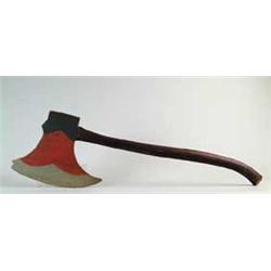 FINE PAINTED WOOD FIREMAN’S PARADE AX