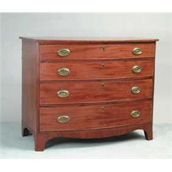 FOUR DRAWER MAHOGANY GRADUATED BOWFRONT CHEST