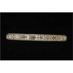 WHALE BONE SCRIMSHAW BUSK