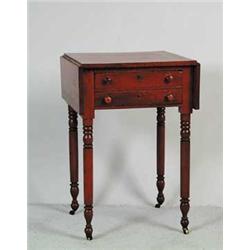 SHERATON CHERRY DROP LEAF TWO DRAWER WORK TABLE