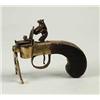 Image 1 : EARLY BRASS AND WOOD PISTOL FORM TINDER LIGHTER BY BURGESS