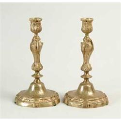 PAIR OF 19TH CENTURY FRENCH BRASS CANDLESTICKS