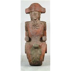 CARVED AND PAINTED SHIPS FIGUREHEAD