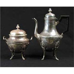 TWO PIECE FRENCH STERLING TEA SET