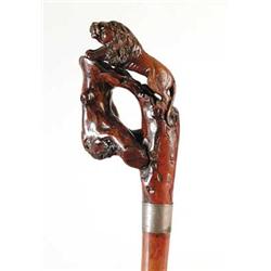 FABULOUS CARVED LION HANDLED CANE