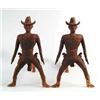 Image 1 : INTERESTING PAIR OF IRON OUTLAW ANDIRONS