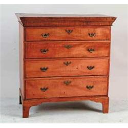 GRADUATED FOUR DRAWER TIGER MAPLE CHEST