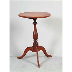 QUEEN ANNE CURLY MAPLE AND MAPLE CANDLESTAND