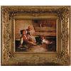 Image 1 : SIGNED (European School, 19th Century) BOY AND GIRL PLAYING WITH CAT