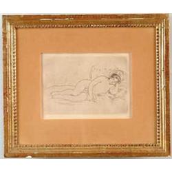 AUGUSTE RENOIR (French, 1841-1919) “NUE COUCHEE A DROITE”