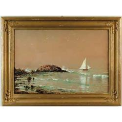 EDMUND DARCH LEWIS (American, 1835-1910) COASTAL SAILING