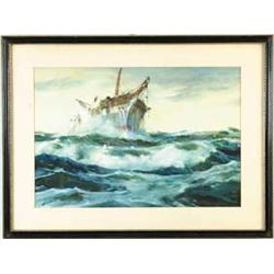 JAMES MILTON SESSIONS (American, 1882-1962) ABANDON SHIP