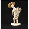 Image 1 : FINE IVORY ORIENTAL CARVING OF A MAN WITH DEAD DUCKS