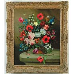 JAN VAN DOUST (Dutch, 20th Century) FLORAL STILL LIFE