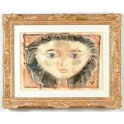 ENRIQUE GRAU (Colombian, 1920-) BLUE EYED GIRL