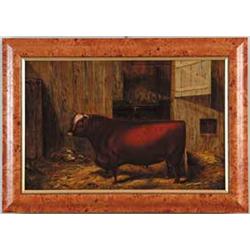 JOHN R PAGE (English, 19th Century) BULL PORTRAIT “EARL OF CLIFTON 35370 at 4 YRS”