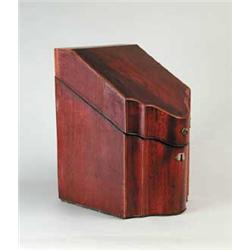 MAHOGANY INLAID KNIFE BOX
