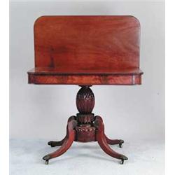 FEDERAL CARVED DUNCAN PHYFE STYLE MAHOGANY CARD TABLE