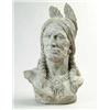 Image 1 : UNSIGNED CAST CRETE BUST OF INDIAN WARRIOR
