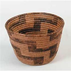 ANTIQUE INDIAN DECORATED COIL BASKET
