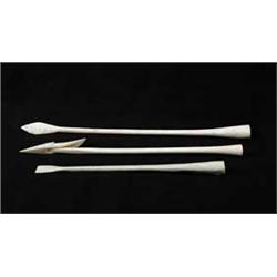 THREE MINIATURE WHALE BONE IMPLEMENTS