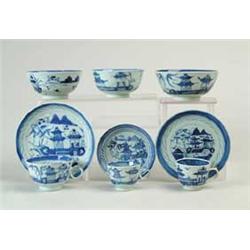 NINE CANTON BLUE AND WHITE PIECES