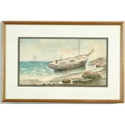 PLUMMER (American, 19th/20th Century) RUN AGROUND