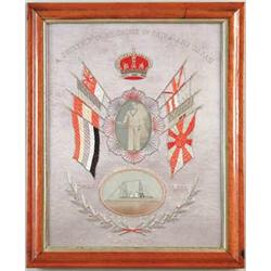 ORIENTAL PATRIOTIC NEEDLEWORK “A SOUVENIR OF MY CRUISE IN CHINA AND JAPAN”