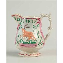STAFFORDSHIRE DECORATED PITCHER