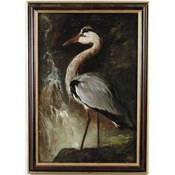 C.E. WRIGHT (British, 19th/20th Century) GREAT BLUE HERON