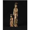 Image 1 : POLYCHROME IVORY FIGURE OF A WOMAN AND CHILD