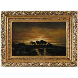 SIGNED INITIALED B.J. (19th Century) THE KELP GATHERERS