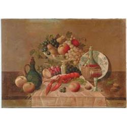 R. KNOPPS (German, 19th/20th Century) STILL LIFE OF FEAST