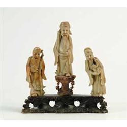 SOAPSTONE FIGURINE OF THREE WISE MEN