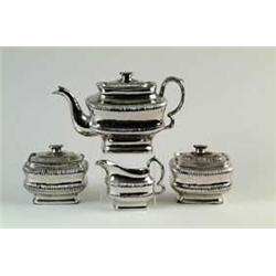 FOUR PIECE SILVER RESIST TEA SERVICE