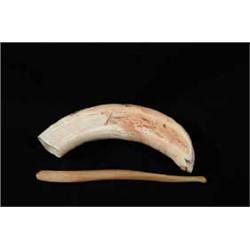 TWO BONE/TUSK ITEMS