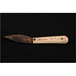ENGRAVED BONE FOLDING KNIFE