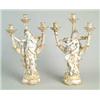 Image 1 : PAIR OF THREE BRANCH BISQUE CANDELABRA