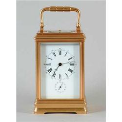 TIFFANY & CO. BRASS REPEATING CARRIAGE CLOCK