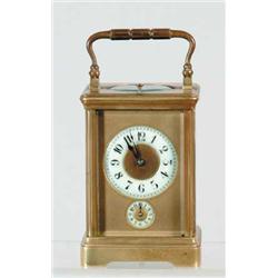 BRASS REPEATING PETITE SONNERIE CARRIAGE CLOCK BY L. LEROY & CO., PARIS