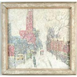 GUY CARLETON WIGGINS (American, 1883-1962) NEW YORK CITY STREET SCENE